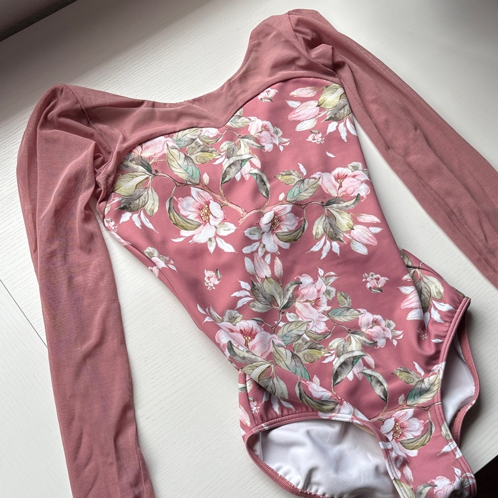 Eleve Dancewear Floral Mauve Child Leotard